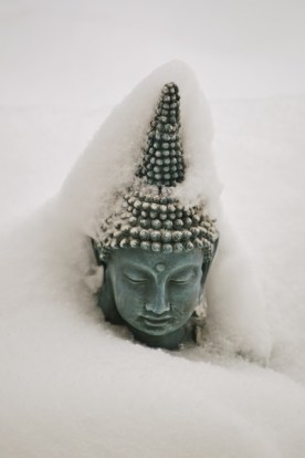 Buddha in snow